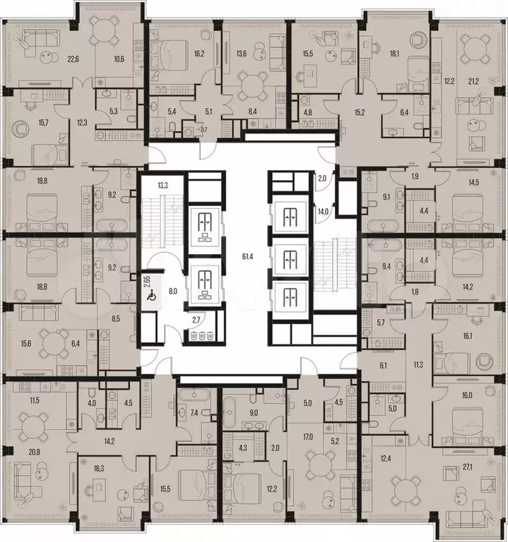 3-к. квартира, 94,5 м, 36/47 эт. - Фото 1