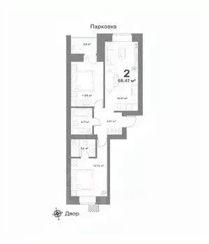 2-к кв. Нижегородская область, Выкса  (58.47 м) - Фото 0