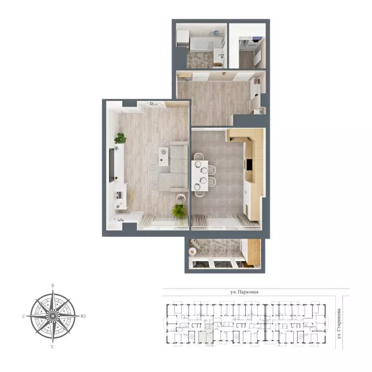 1-к кв. Карачаево-Черкесия, Черкесск Парковая ул., 10 (61.45 м) - Фото 1