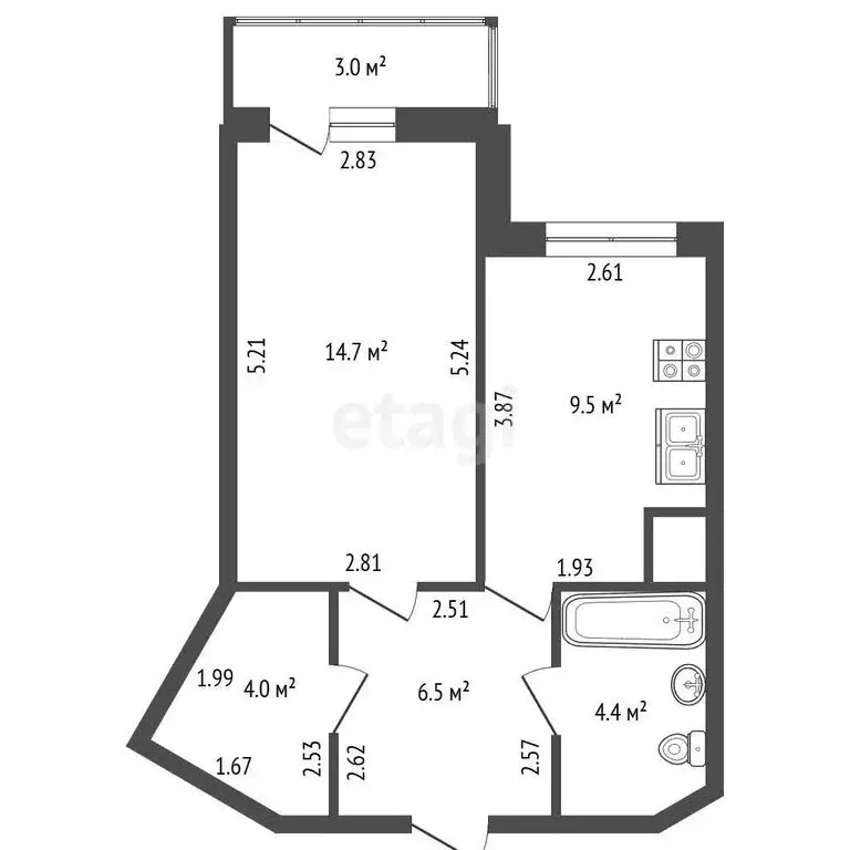 1-комнатная квартира: Санкт-Петербург, проспект Космонавтов, 23к3 ... - Фото 1