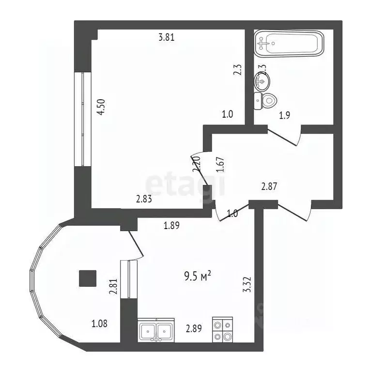 1-к кв. Севастополь с. Орловка, ш. Качинское, 3Ак5 (36.0 м) - Фото 2
