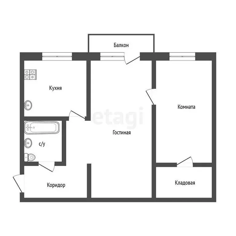 2-комнатная квартира: Иркутск, 4-я Советская улица, 98 (45.5 м) - Фото 0