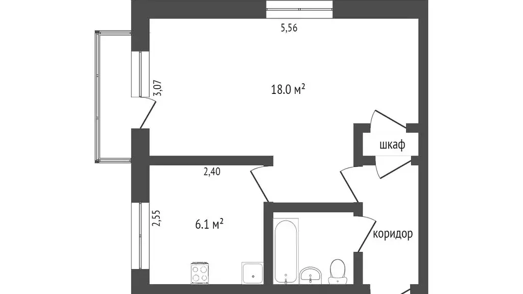 1-комнатная квартира: Череповец, улица Тимохина, 16 (30.6 м) - Фото 0