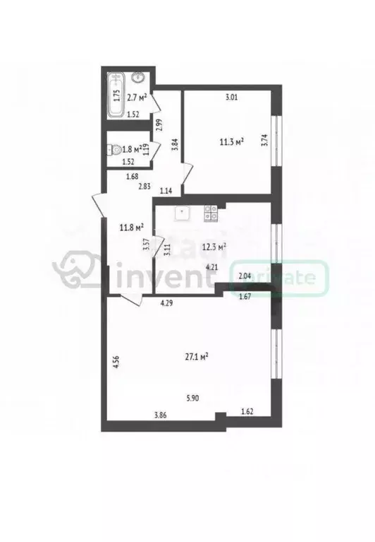 2-к кв. Калининградская область, Калининград Стрелковая ул., 8А (67.0 ... - Фото 1