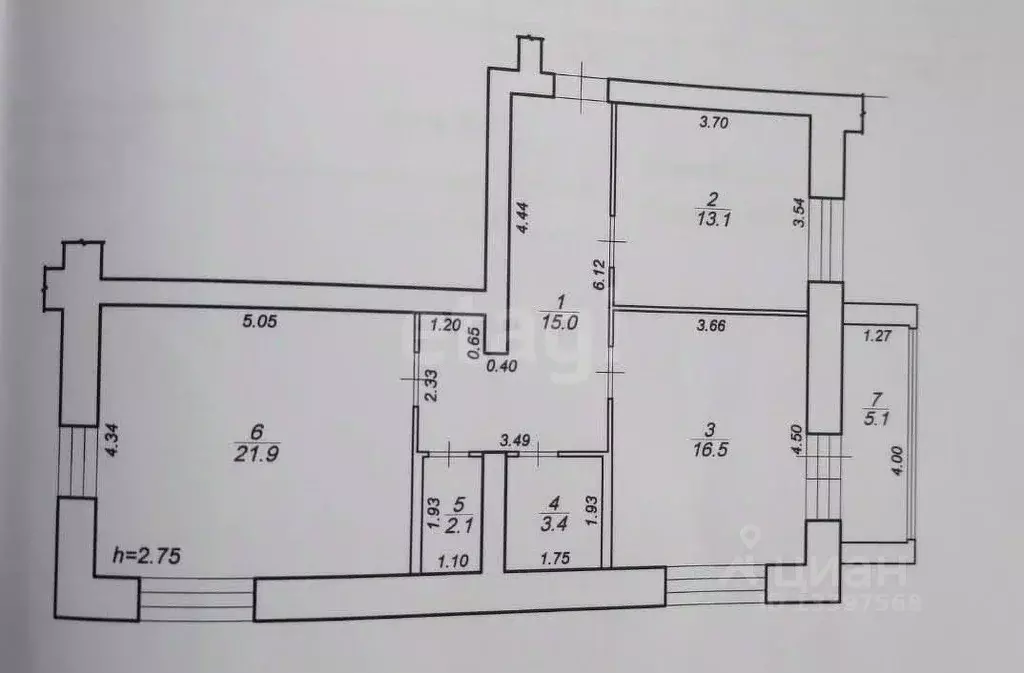 2-к кв. Тверская область, Тверь ул. Бакунина, 13 (72.0 м) - Фото 1