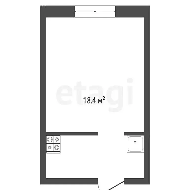 1к в -комнатной квартире (18.4 м) - Фото 1