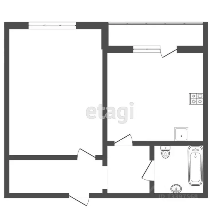 1-к кв. Тверская область, Тверь ул. Склизкова, 96 (35.0 м) - Фото 1