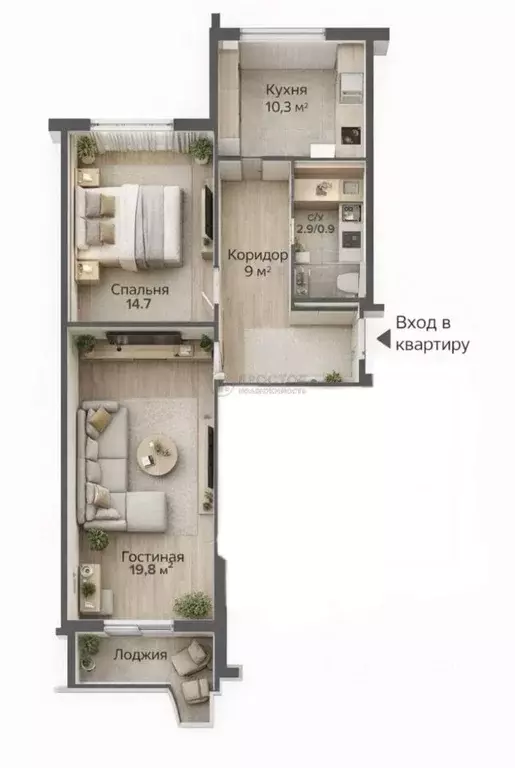 2-к кв. Москва Таллинская ул., 2 (59.0 м) - Фото 1