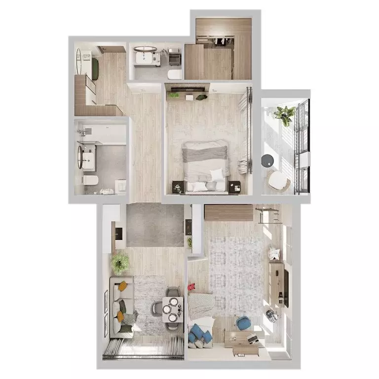 2-комнатная квартира: Кострома, микрорайон Новый город (67.1 м) - Фото 2