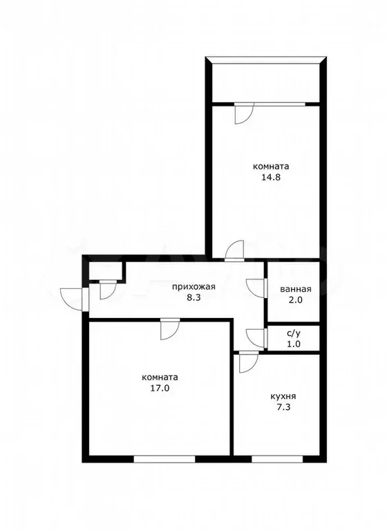 2-к. квартира, 51 м, 5/5 эт. - Фото 0