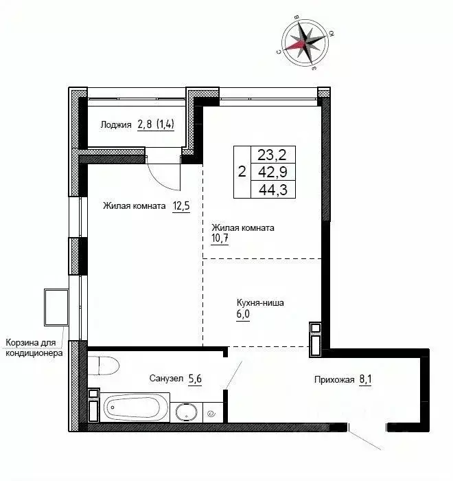 2-к кв. Приморский край, Надеждинский район, пос. Новый ул. Ленина, ... - Фото 1