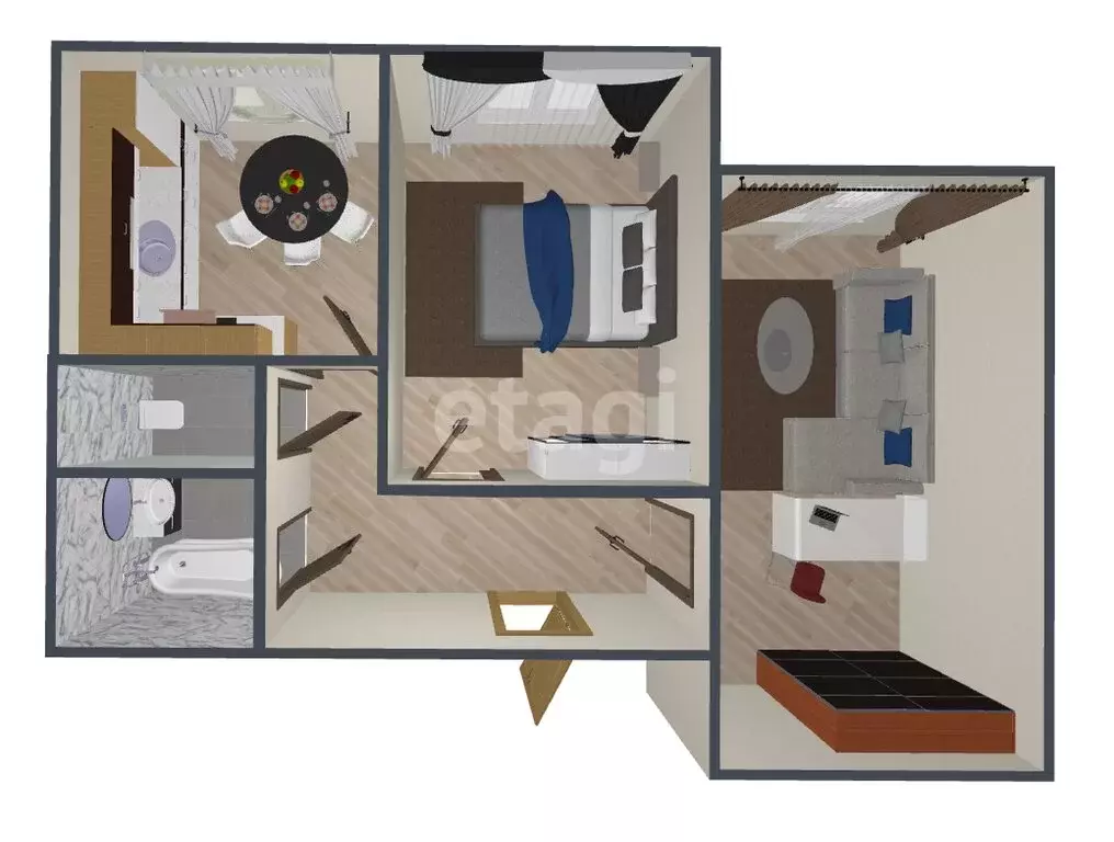 2-комнатная квартира: село Сокол, Парковая улица, 5 (57.4 м) - Фото 1