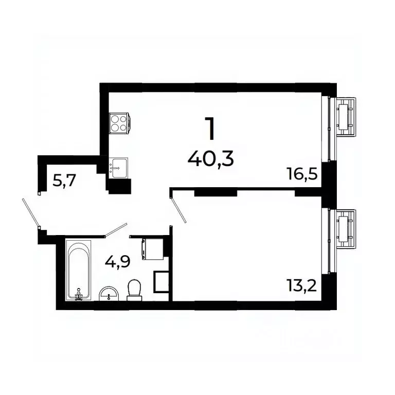 1-к кв. Нижегородская область, Нижний Новгород ул. Коперника, 15 (40.1 ... - Фото 1