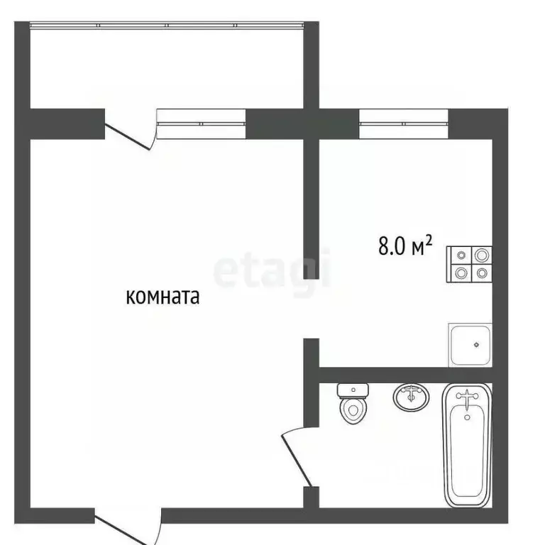 1-к кв. Ростовская область, Ростов-на-Дону ул. Нариманова, 78/1 (17.0 ... - Фото 1
