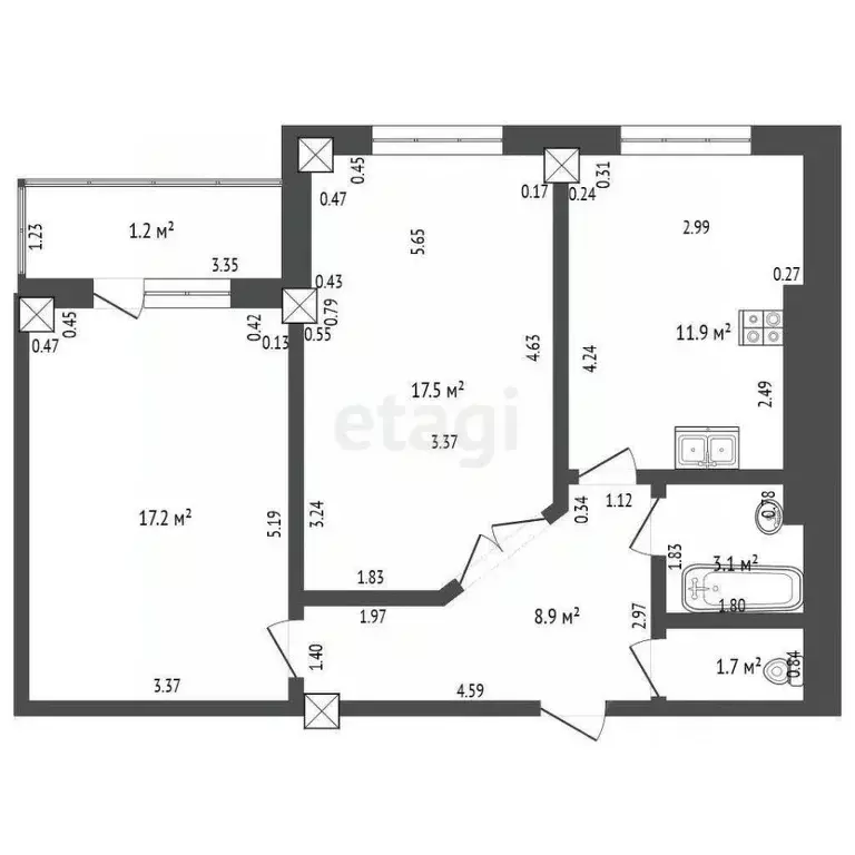 2-к кв. Марий Эл, Йошкар-Ола Красноармейская ул., 109 (60.1 м) - Фото 1