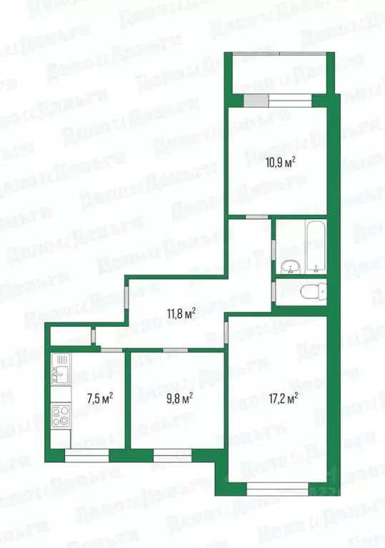 3-к кв. Кировская область, Киров Московская ул., 189 (62.0 м) - Фото 1