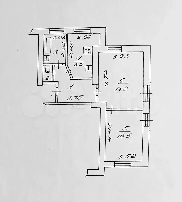 2-к. квартира, 57,8 м, 1/4 эт. - Фото 0