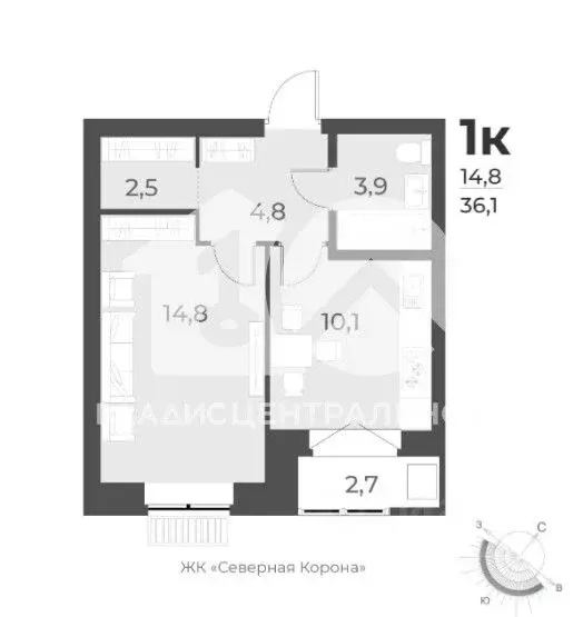 1-к кв. Новосибирская область, Новосибирск ул. Имени генерал-майора ... - Фото 1