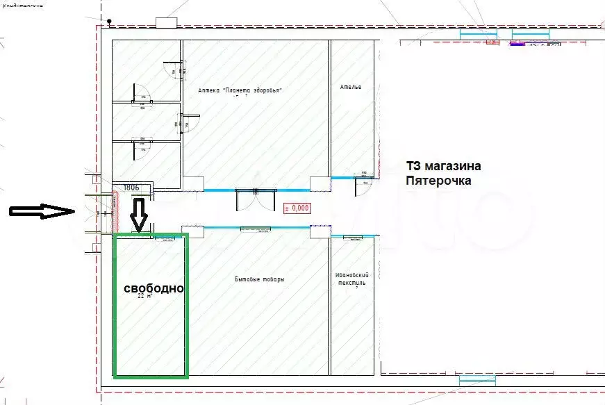 Свободного назначения, 22 м - Фото 0