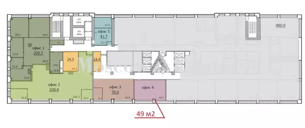 Офис в Москва Новодмитровская ул., 2Б (49 м) - Фото 1