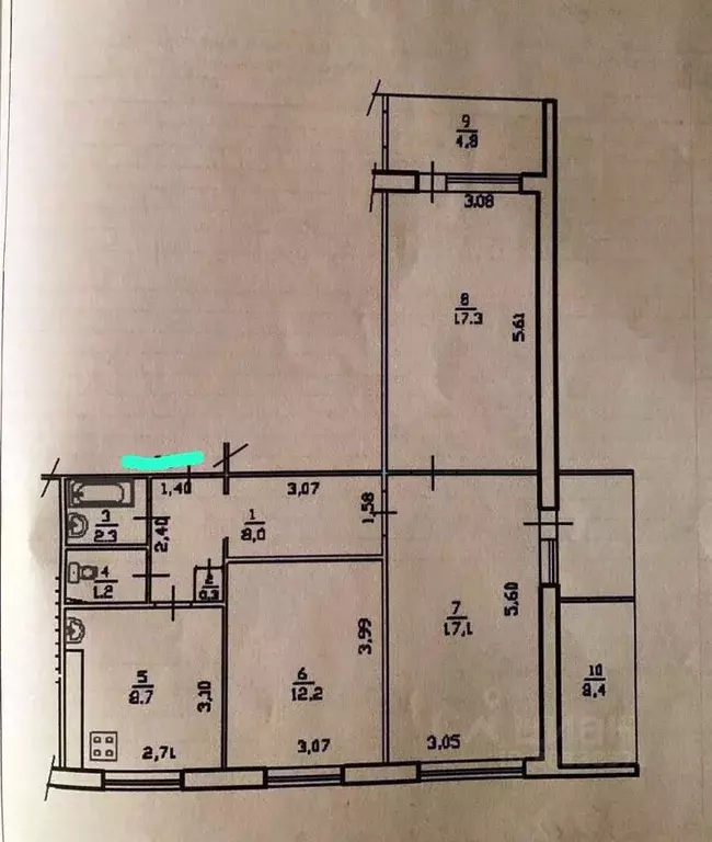 3-к кв. Башкортостан, Уфа Комсомольская ул., 145 (73.0 м) - Фото 0