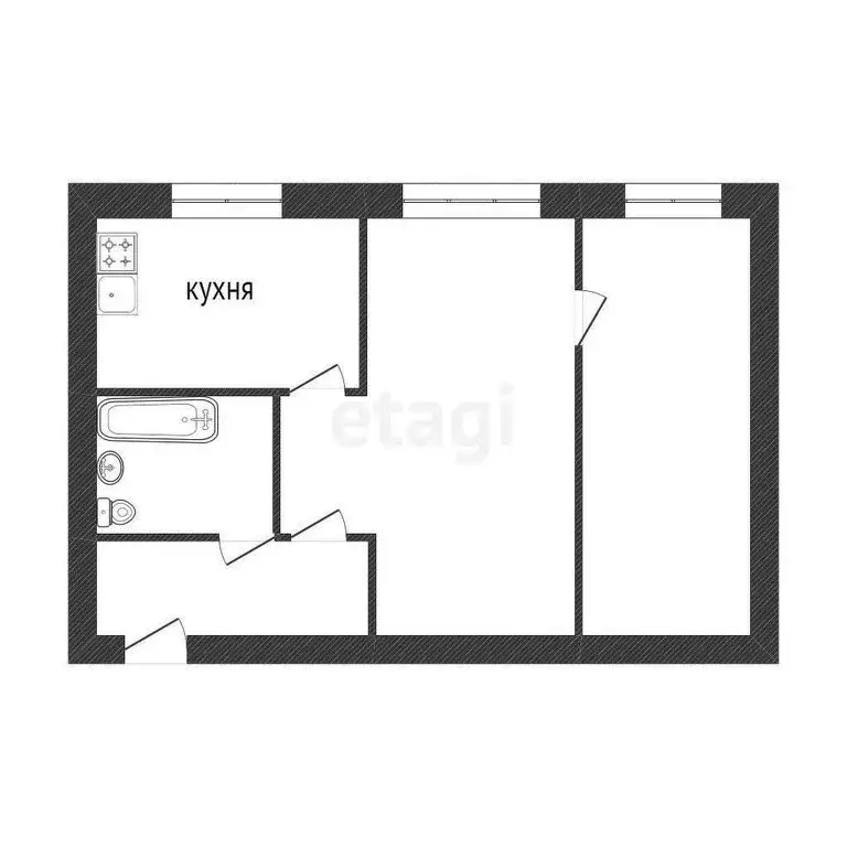 2-комнатная квартира: Златоуст, проспект имени Ю.А. Гагарина, 7-я ... - Фото 1