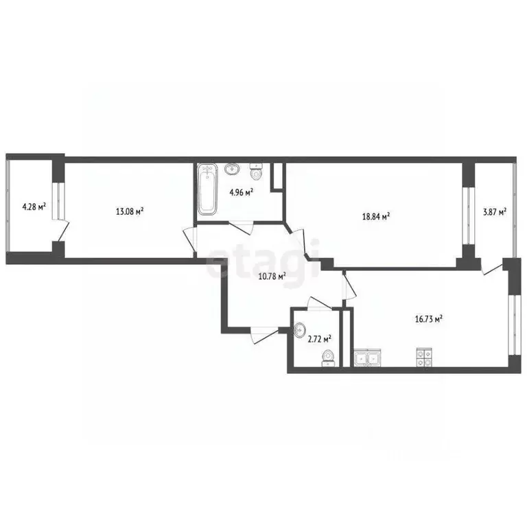 2-к кв. Свердловская область, Екатеринбург ул. Куйбышева, 21 (67.0 м) - Фото 1