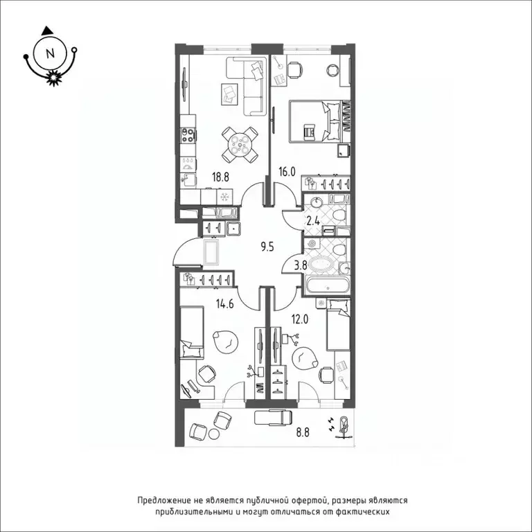 3-к кв. Омская область, Омск Зеленая река мкр, 12 (81.5 м) - Фото 0