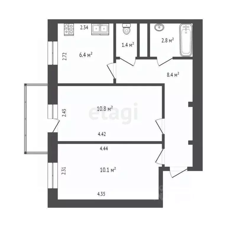 2-к кв. москва нижняя красносельская ул, 45/17 (40.0 м) - Фото 1