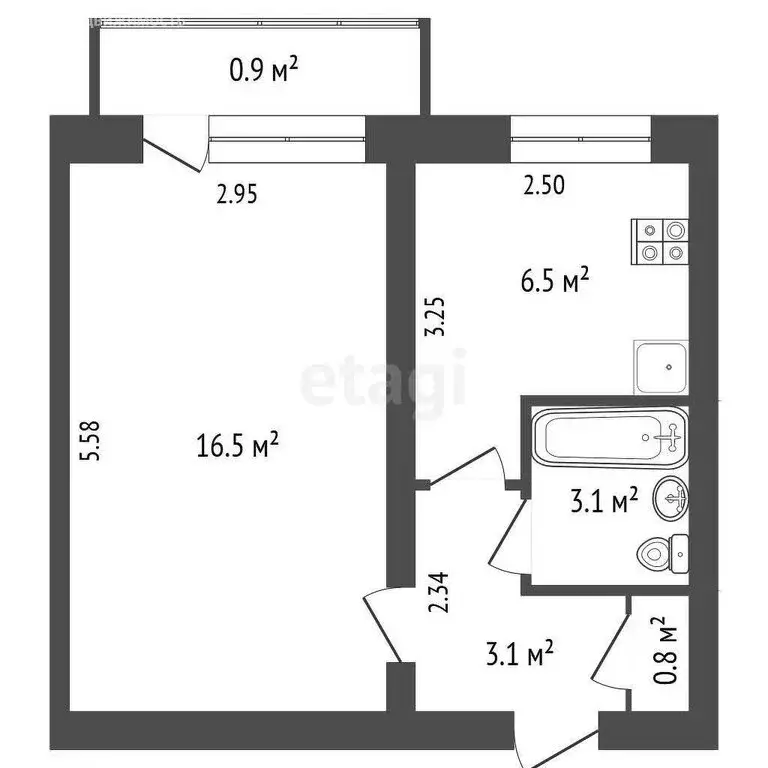 1-комнатная квартира: Феодосия, улица Гарнаева, 69 (30 м) - Фото 1