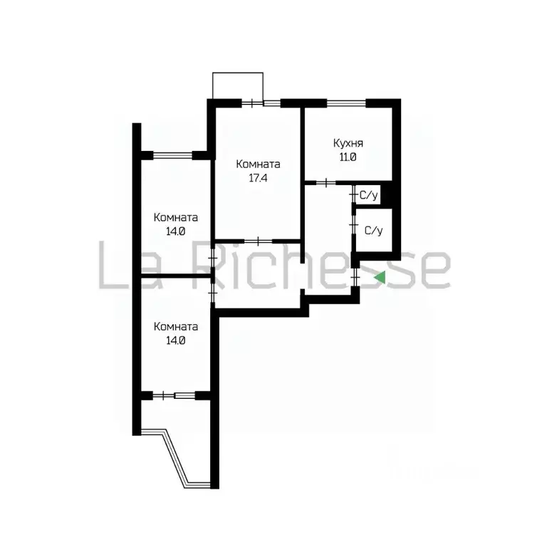 3-к кв. Москва Миклухо-Маклая ул., 20 (75.0 м) - Фото 1