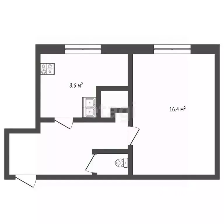 1-к кв. Вологодская область, Великоустюгский муниципальный округ, пос. ... - Фото 2