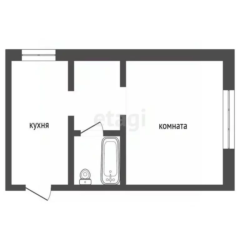 Студия Тюменская область, Тюмень пос. Новорощино, ул. Андрея Туполева, ... - Фото 1