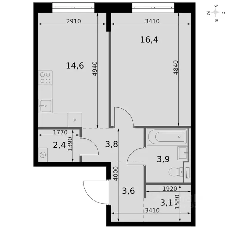 1-к кв. Татарстан, Казань Даурская ул., 2А (47.8 м) - Фото 1