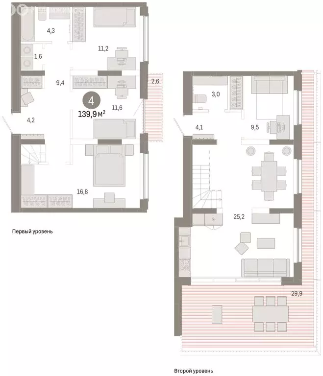 4-комнатная квартира: Тюмень, Краснооктябрьская улица, 4к2 (141.3 м) - Фото 2