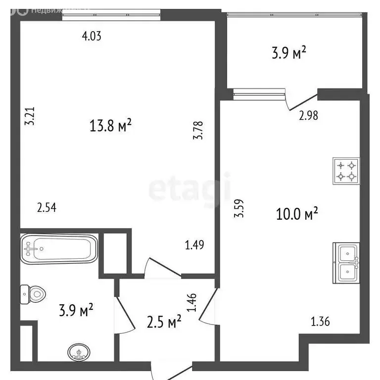 1-комнатная квартира: Санкт-Петербург, Ультрамариновая улица, 10 (30 ... - Фото 1