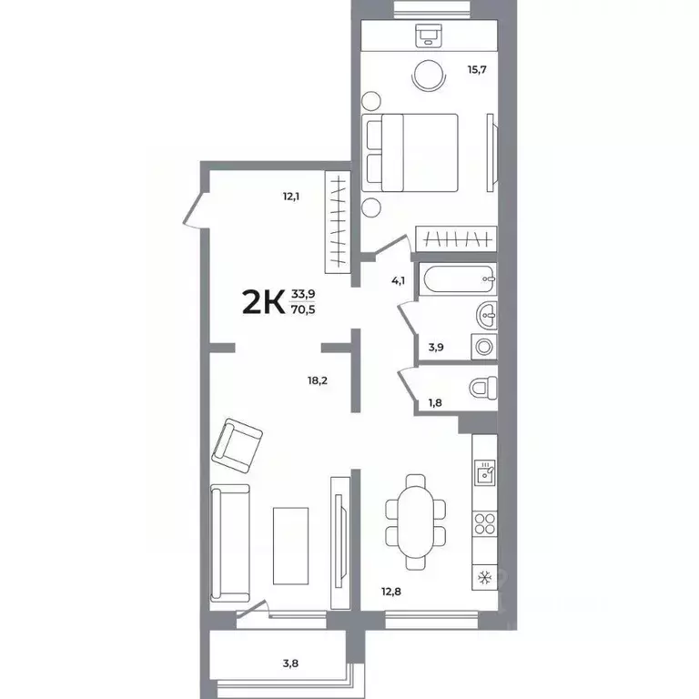 2-к кв. Новосибирская область, Новосибирск Беловежский мкр,  (71.6 м) - Фото 0