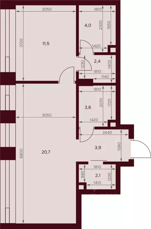 2-к кв. Москва ул. Серпуховский Вал, 7 (47.7 м) - Фото 2
