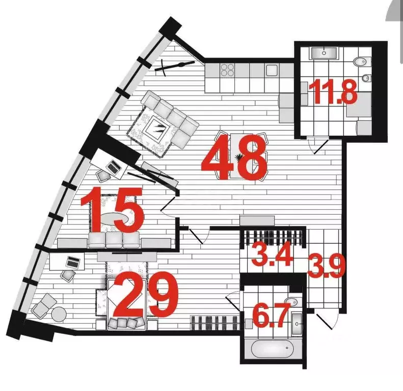 3-к кв. Татарстан, Казань просп. Альберта Камалеева, 1 (116.2 м) - Фото 2