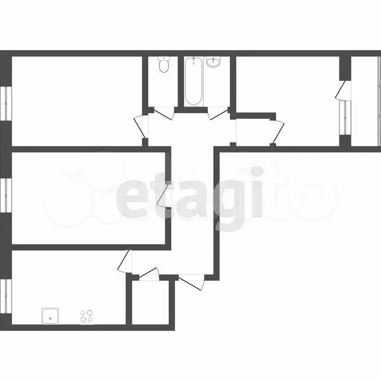 3-к. квартира, 69,3 м, 3/9 эт. - Фото 0