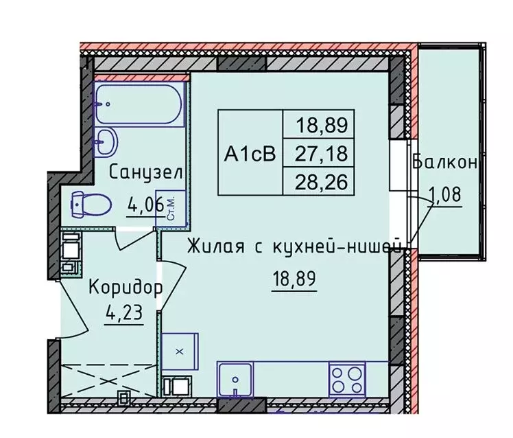 1-комнатная квартира: Ярославль, Дядьковская улица, 48 (28.26 м) - Фото 1