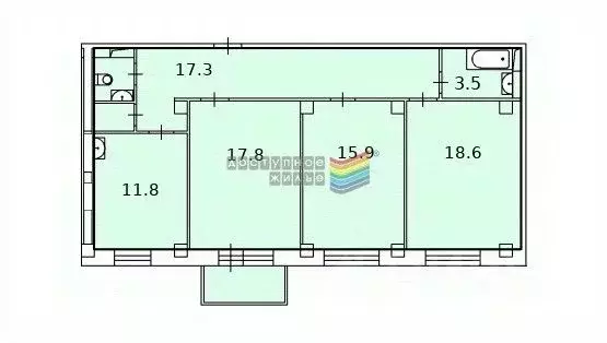 3-к кв. Красноярский край, Красноярск Северное ш., 48А (87.2 м) - Фото 1