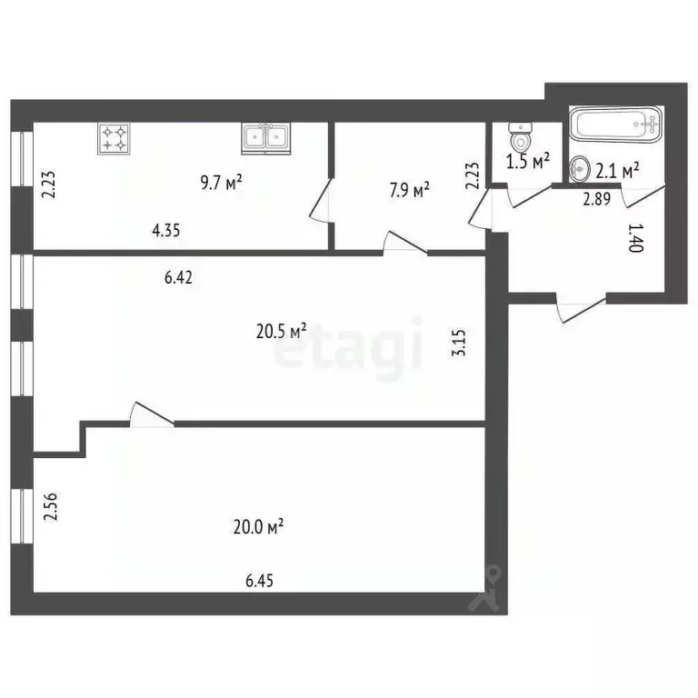 2-к кв. Санкт-Петербург ул. Блохина, 20/7 (61.8 м) - Фото 0