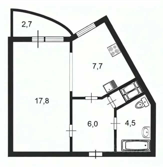 1-к кв. Санкт-Петербург Вербная ул., 19к1 (36.6 м) - Фото 0