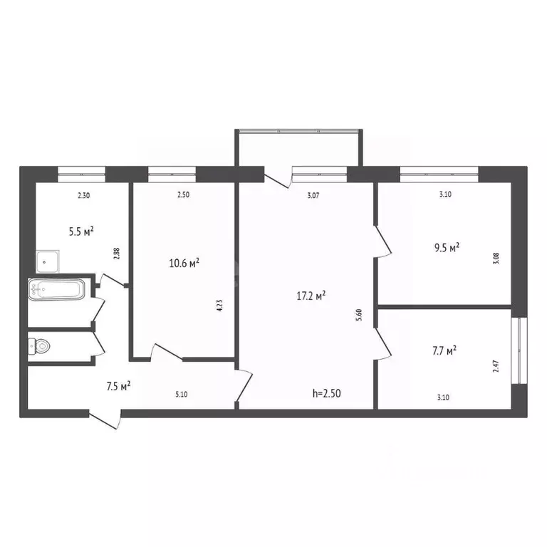 4-к кв. Красноярский край, Красноярск ул. Александра Матросова, 12б ... - Фото 1