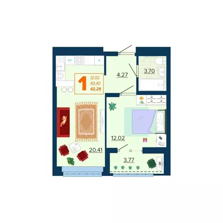 1-к кв. Брянская область, Брянск Московский мкр, Микрорайон Акватория ... - Фото 1