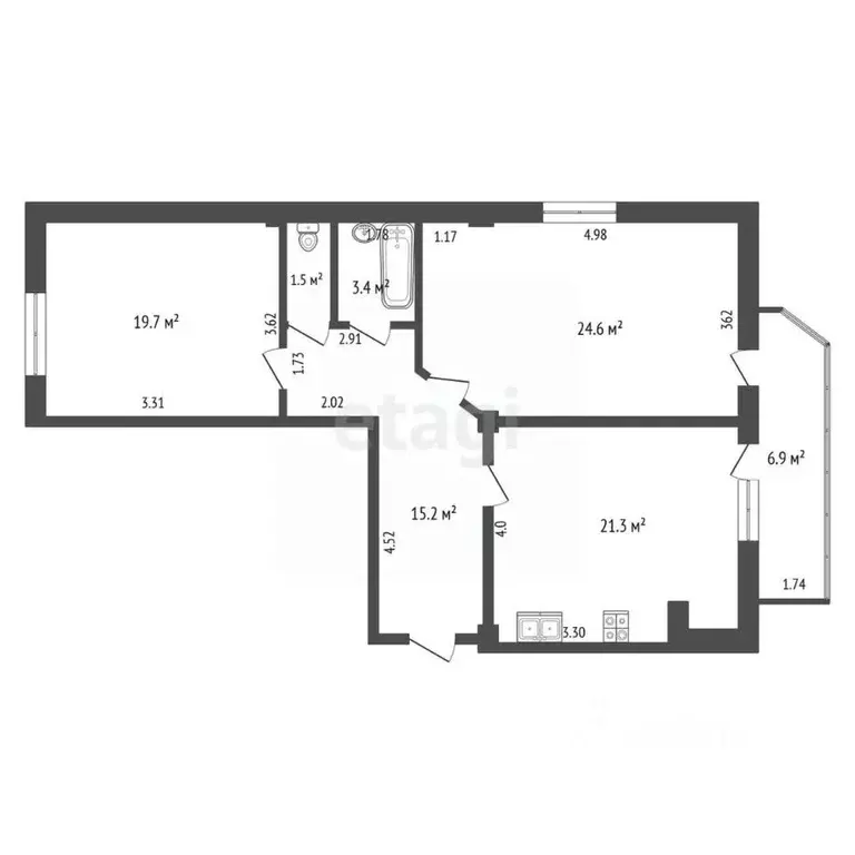 2-к кв. Ставропольский край, Железноводск ул. Ленина (87.0 м) - Фото 1
