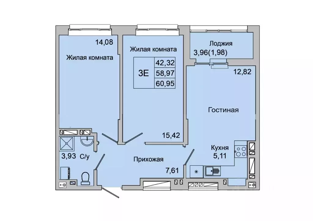 3-к кв. Ростовская область, Батайск ул. Булгакова, 11 (60.95 м) - Фото 0