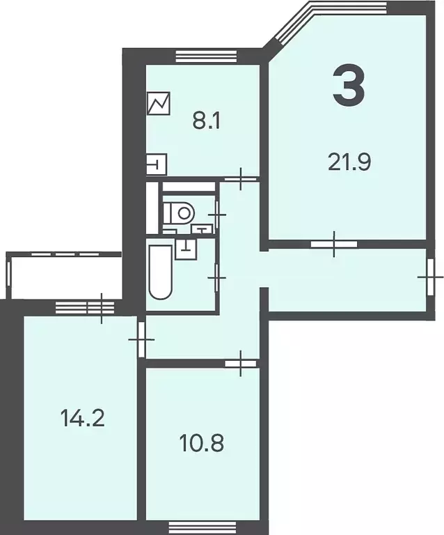 Продаётся 3-к квартира, 72.2 м - Фото 1