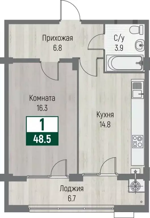 1-к кв. Ставропольский край, Ставрополь №31 мкр, Дубровский жилой ... - Фото 1